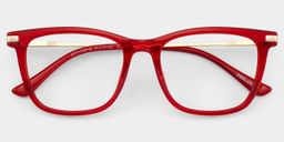 Selena Red Rectangle Glasses1