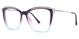 Krystle Purple-Blue Square Glasses1