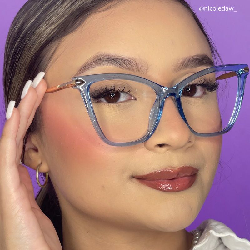 Hilary Butterfly Blue Glasses | Zeelool Glasses9