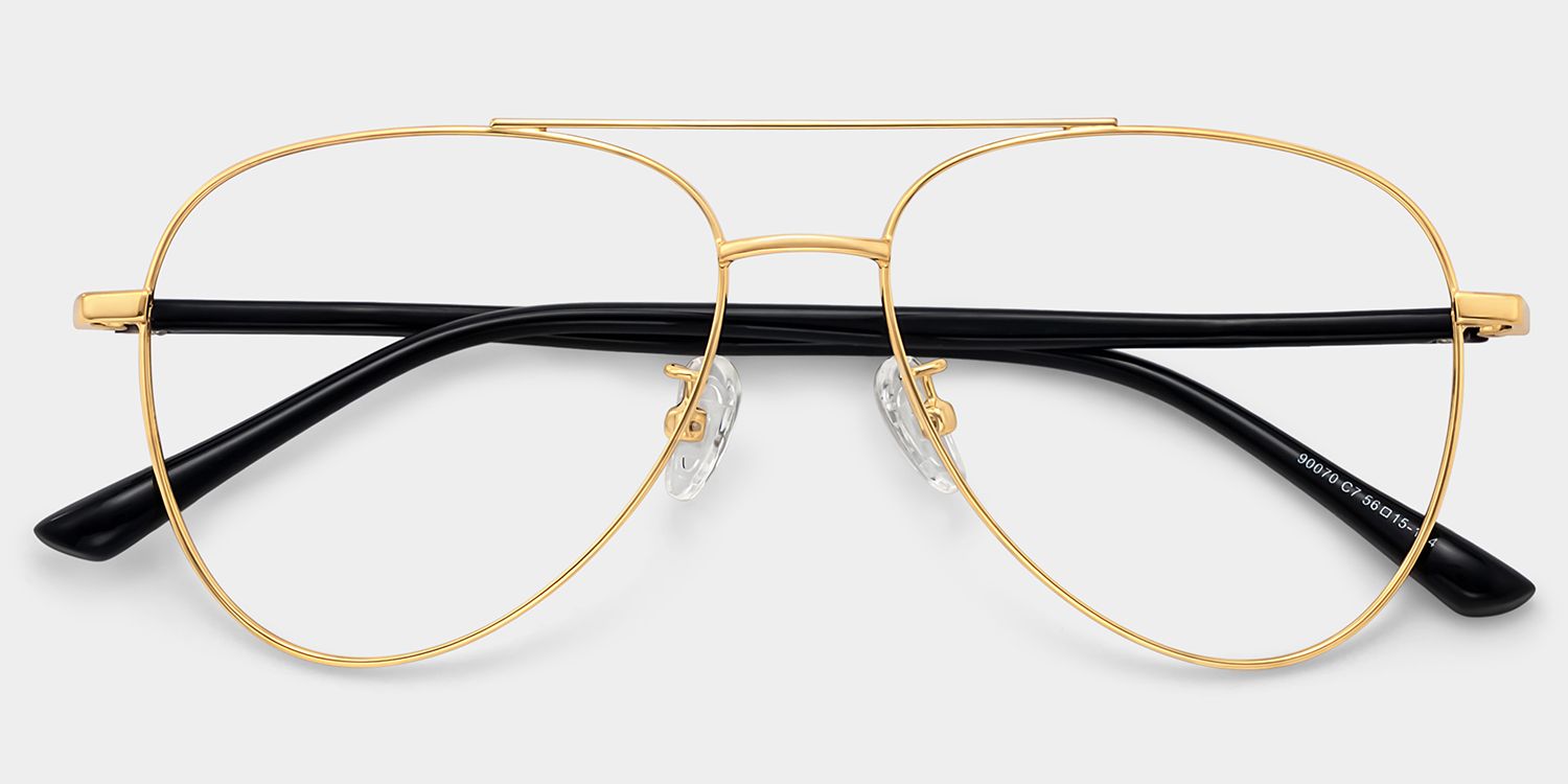 Paige Aviator Gold Glasses | ZEELOOL UK1