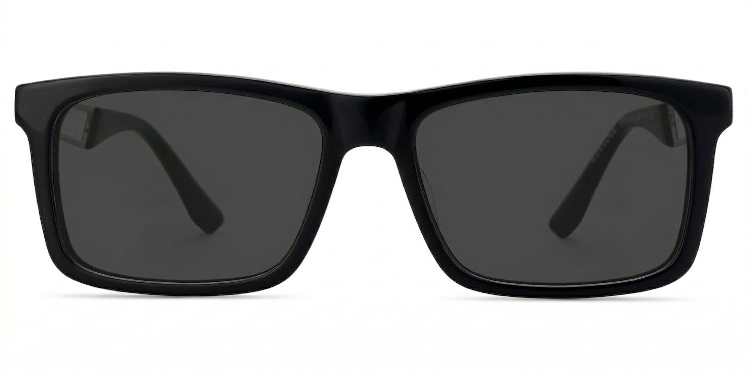 Osvaldo Black Rectangle Polarized Sunglasses for Driving | ZEELOOL UK0