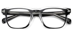 Liam Black Clear Rectangle Glasses2