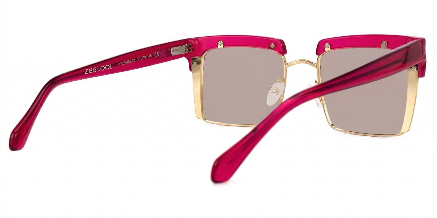 Kiana Bright-Pink Square Polarized Sunglasses for Driving | ZEELOOL UK3