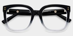 Ebony Black Clear Square Glasses2