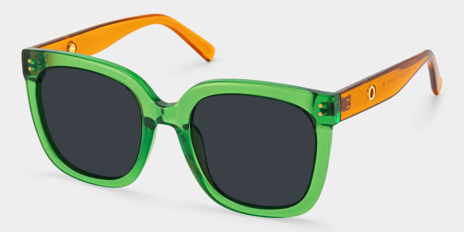 Ebony Green Square Sunglasses to Frame Your Face | ZEELOOL UK2