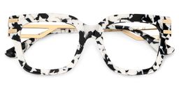 Lidia Cow Print Square Glasses2