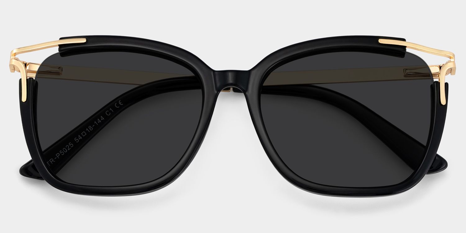 Sidibe Black Square Polarized Sunglasses for Driving | ZEELOOL UK1