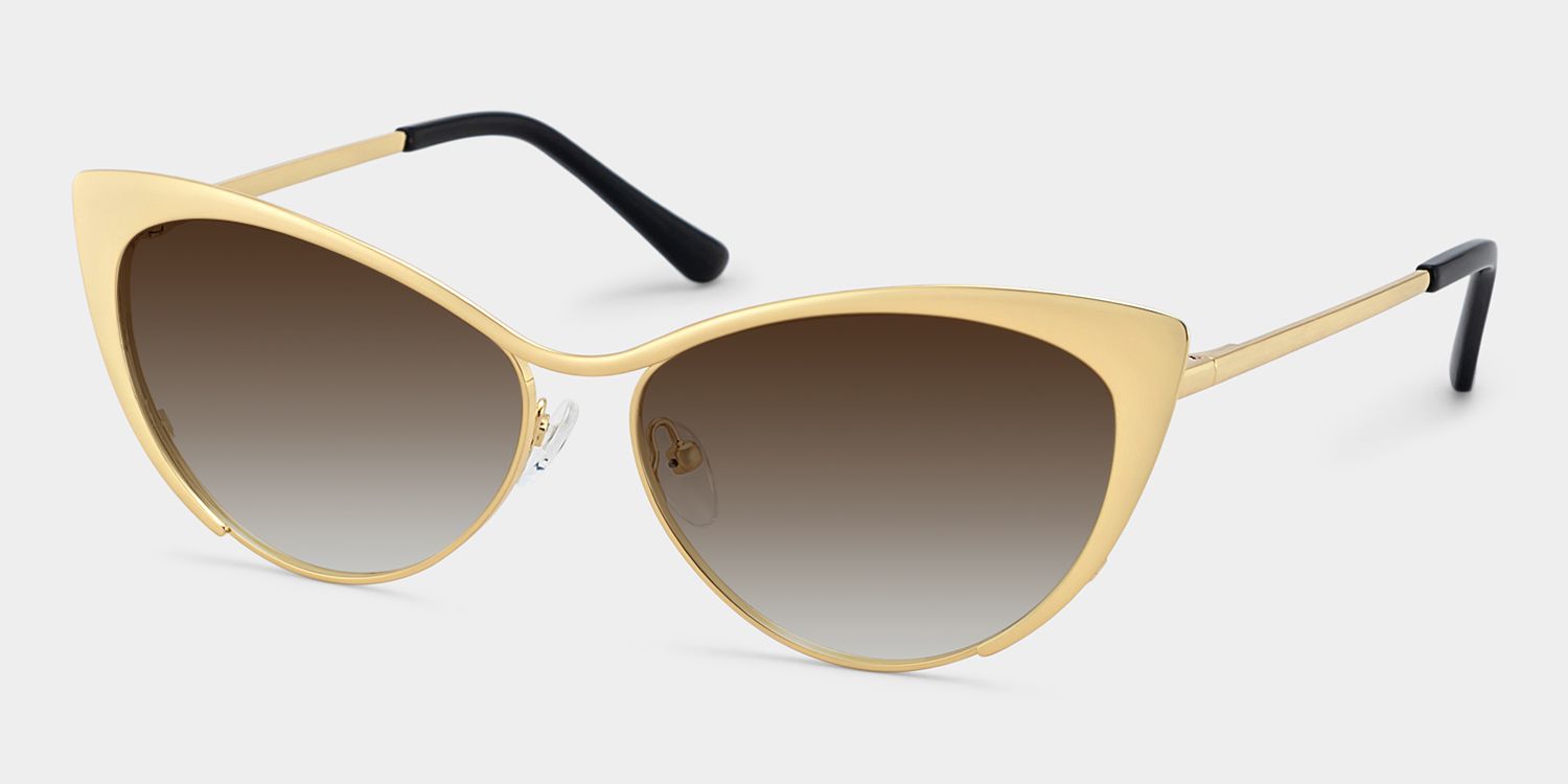 Ellen Gold Frame Sunglasses with Cat Eye Style | ZEELOOL UK2