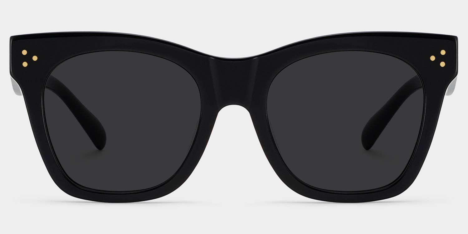 Gordon Black Rectangle Polarized Sunglasses for Driving | ZEELOOL UK0