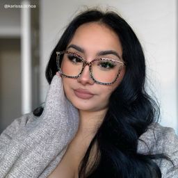 Sidibe Blue Leopard Square Glasses7