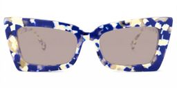 Newell Blue-Floral Rectangle Sunglasses0