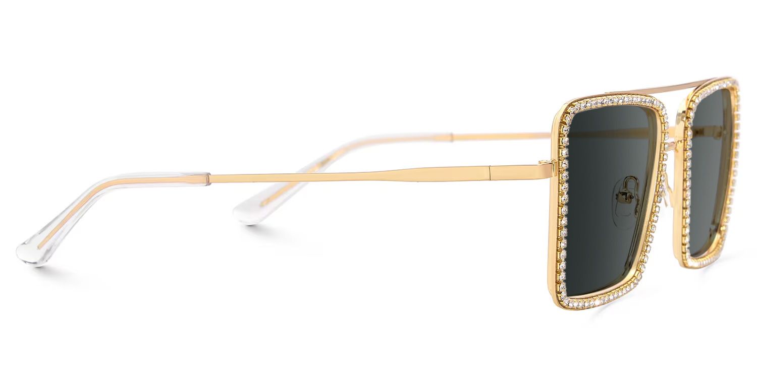 Diva Gold Square Sunglasses to Frame Your Face | ZEELOOL UK2