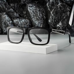 Osvaldo Black Rectangle Glasses0