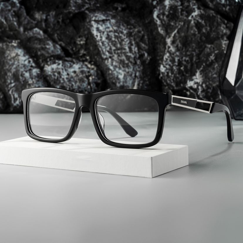 Osvaldo Black Rectangle Glasses