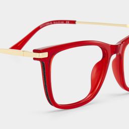 Selena Red Rectangle Glasses4