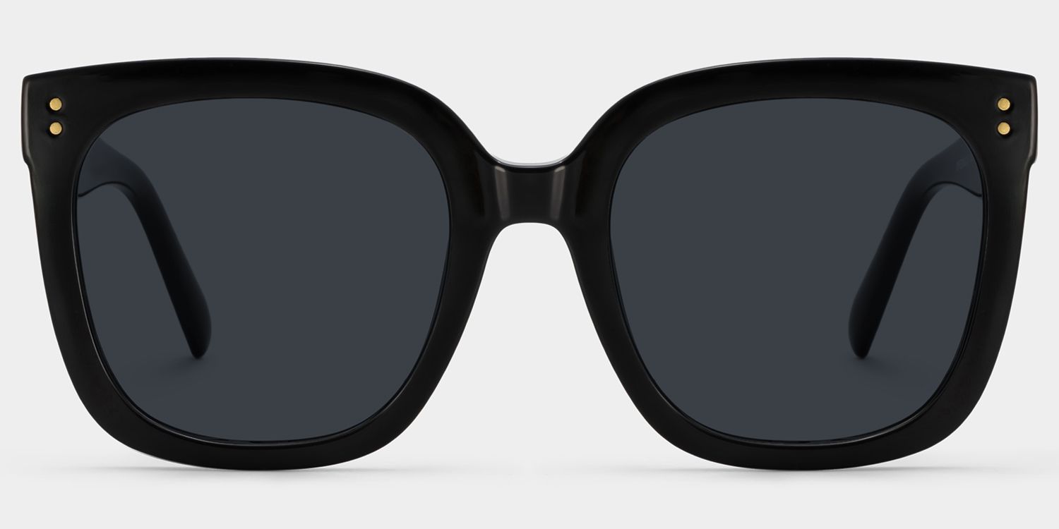 Ebony Square Black Sunglasses for Women & Men | ZEELOOL UK0