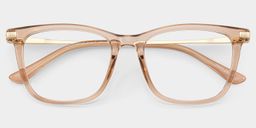 Selena Beige Rectangle Glasses1