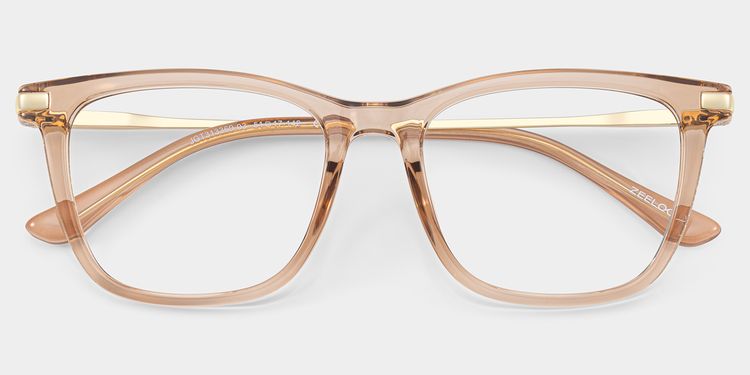 Selena Beige Rectangle Glasses