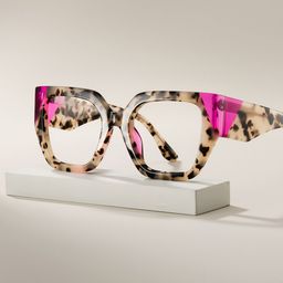 Viva Tortoise Pink Square Glasses0