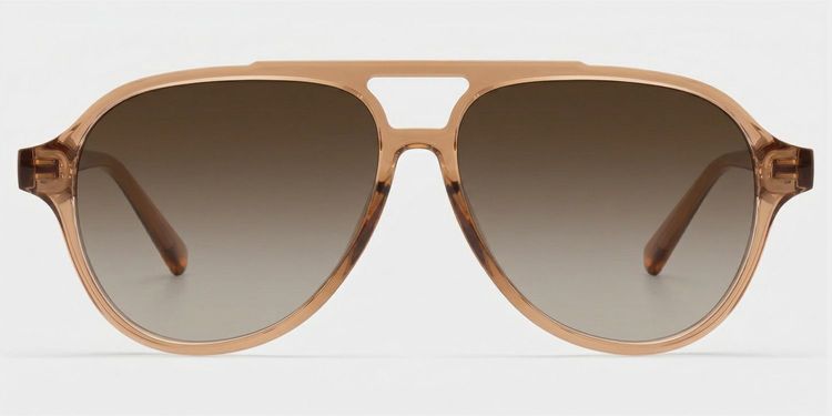 Drew Clear Brown Aviator Sunglasses