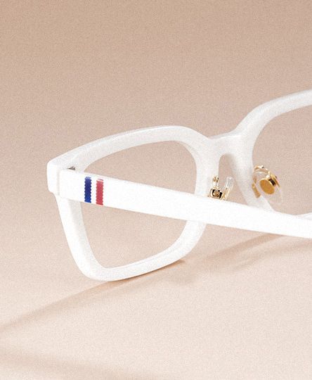 Remy White Rectangle Glasses | Clean Athleisure Style1
