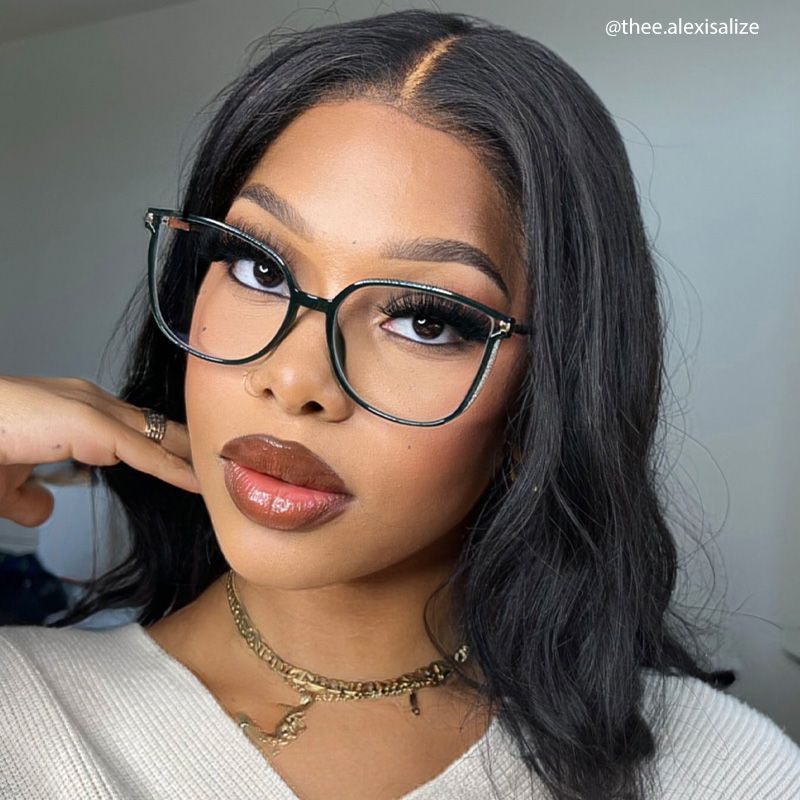 Rodz Square Dark-Green Frame Glasses | Zeelool6
