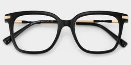 Jacqui Black Rectangle Glasses1