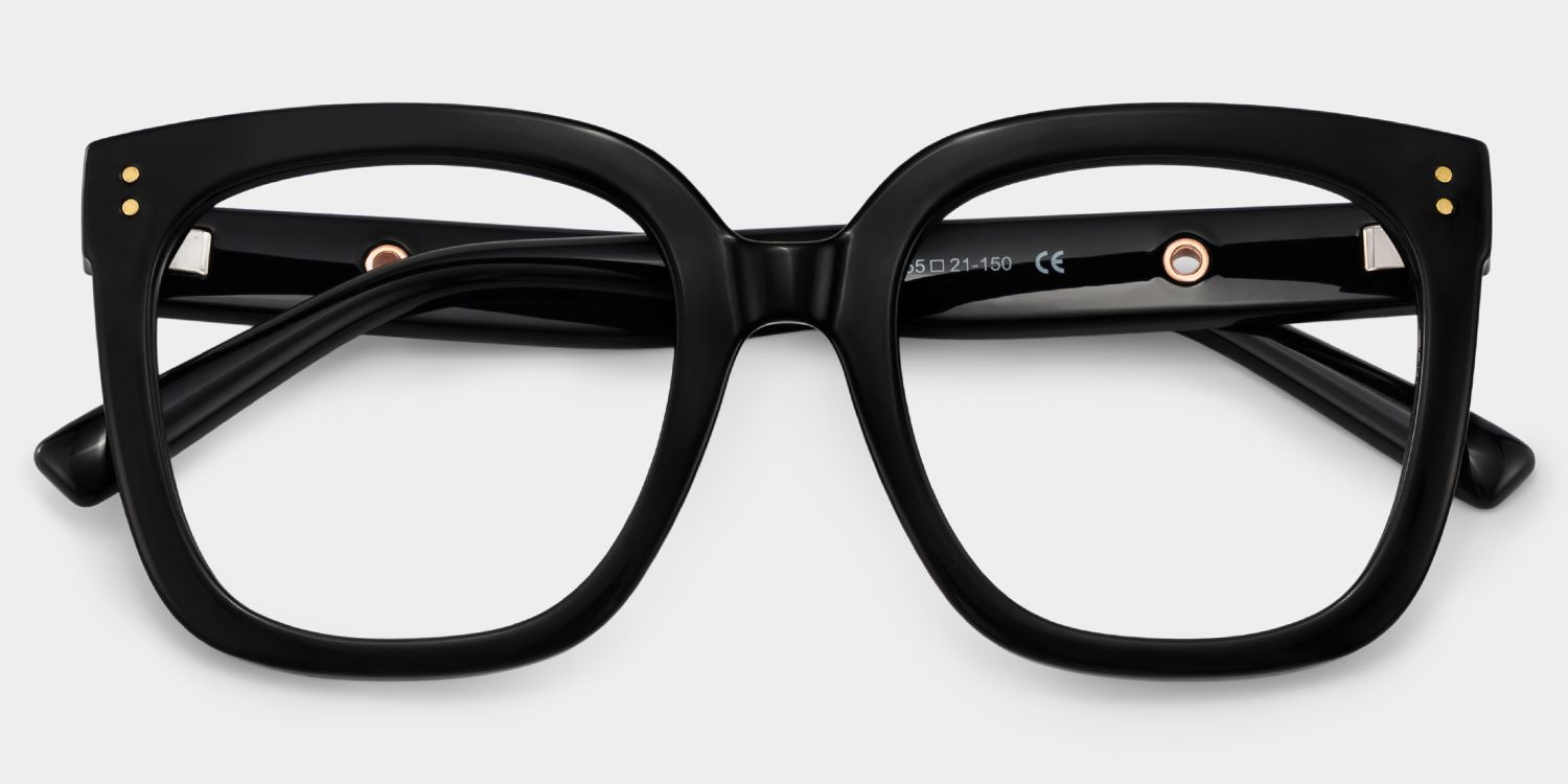 Ebony Square Black Glasses and Eyeglasses1
