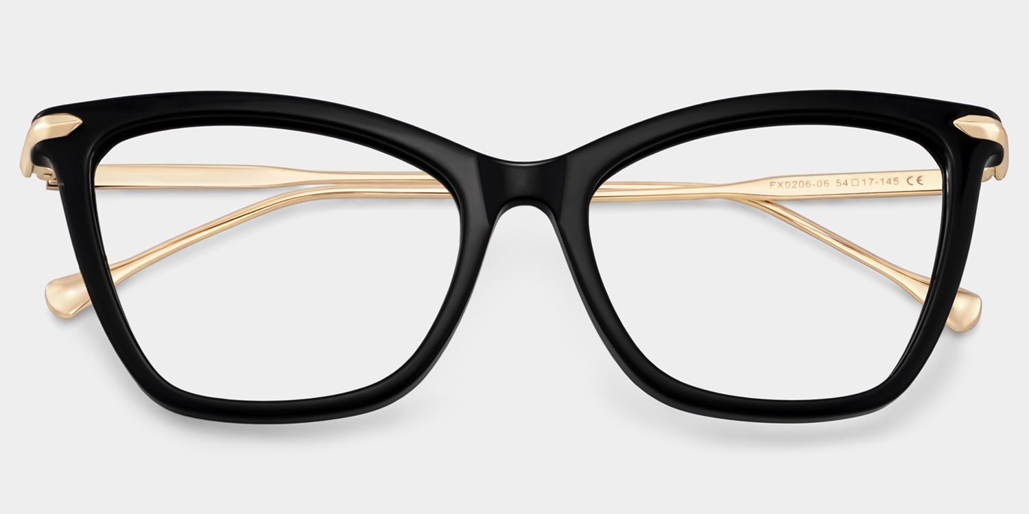 Hilary Butterfly Black Eyeglasses with Oversized Frames1