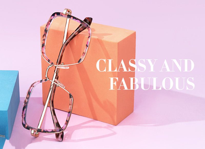 Cordaro Purple-Floral Square Glasses