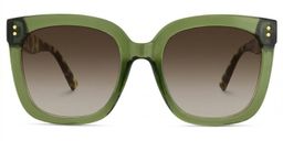Ebony Green Tortoise Square Sunglasses0