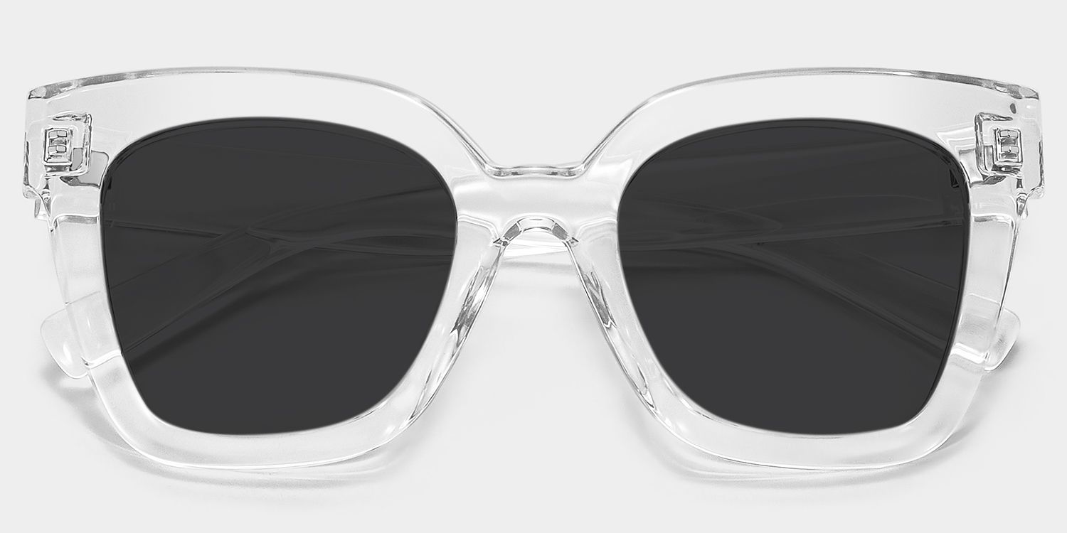 Malcolm Clear Square Polarized Sunglasses for Driving | ZEELOOL UK1