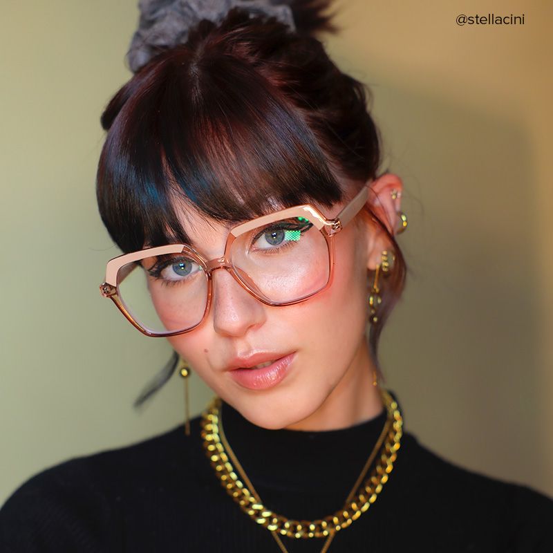 Norah Beige Geometric Glasses