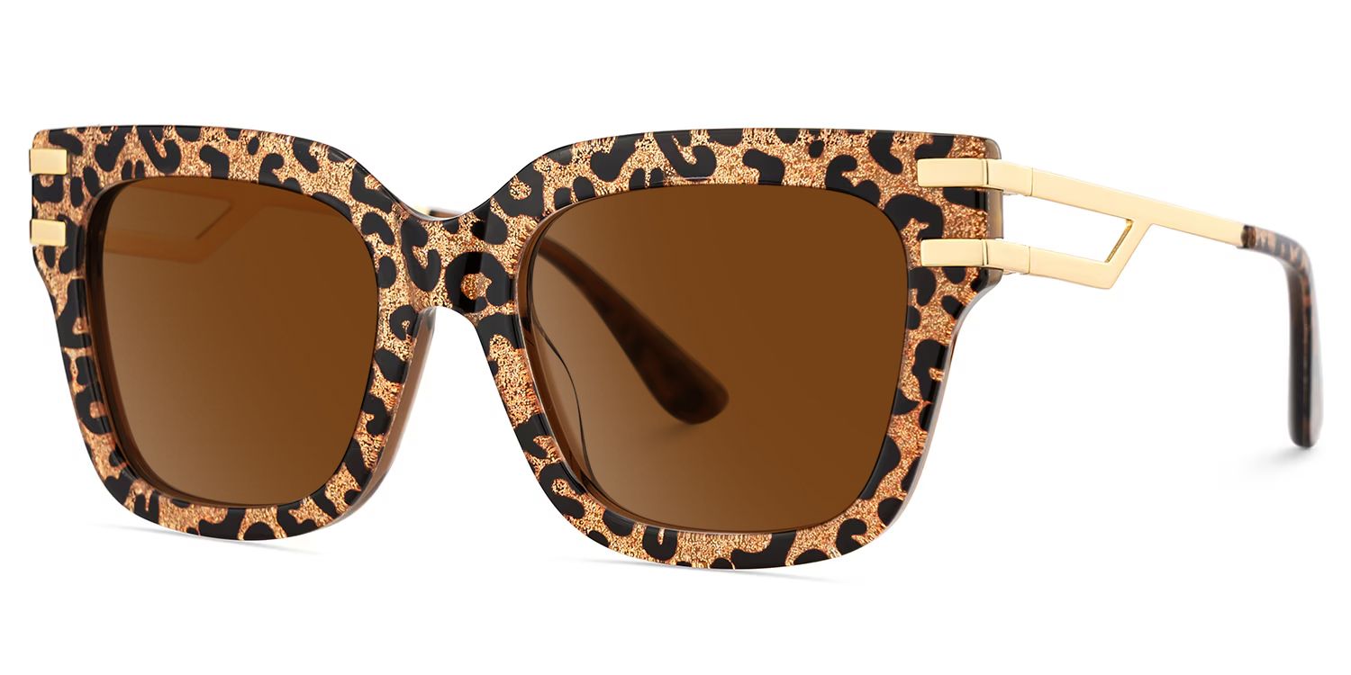 Lidia Leopard Frame Sunglasses with Square Style | ZEELOOL UK2