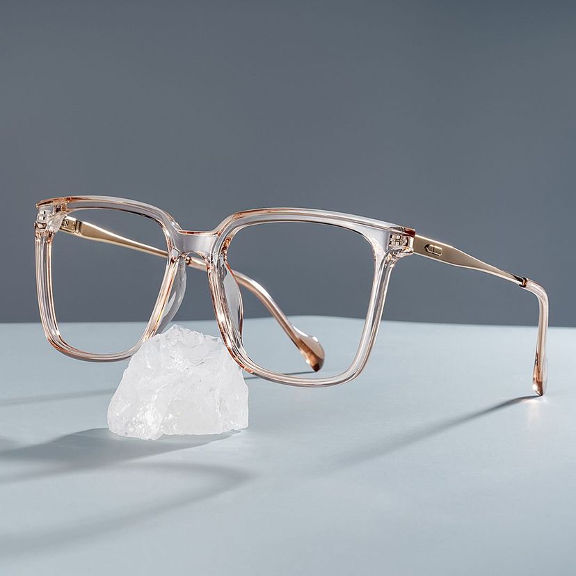 Zeyna Beige Square Glasses