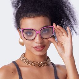 Fenn Pink Tortoise Cat eye Glasses5