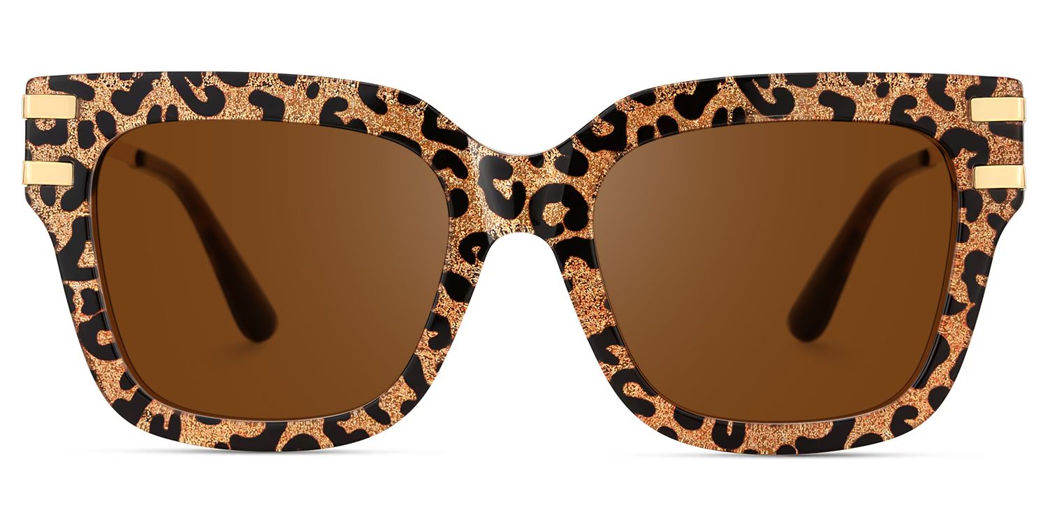 Lidia Leopard Frame Sunglasses with Square Style | ZEELOOL UK0