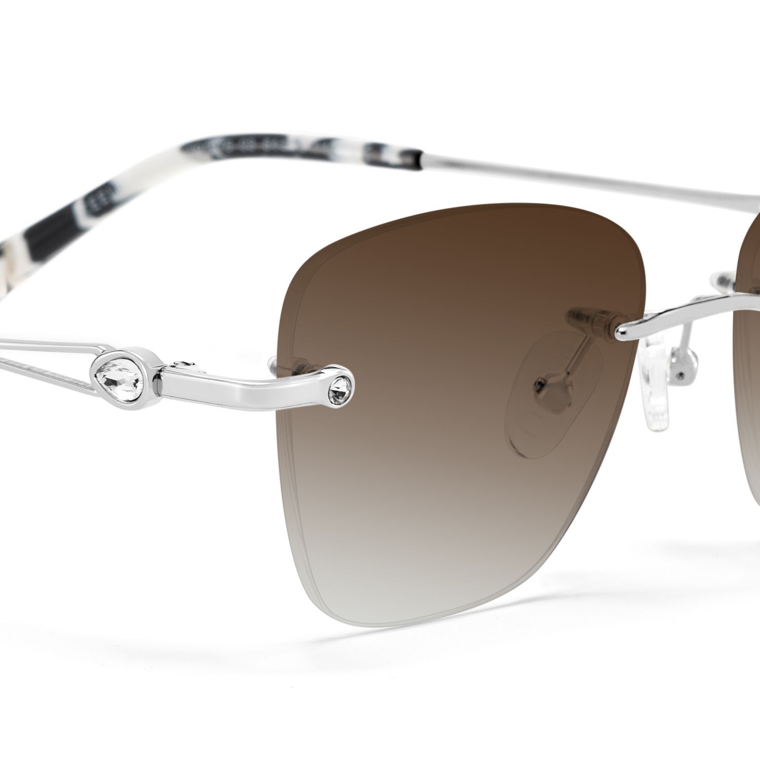 Seth Silver Rectangle Sunglasses to Frame Your Face | ZEELOOL UK4