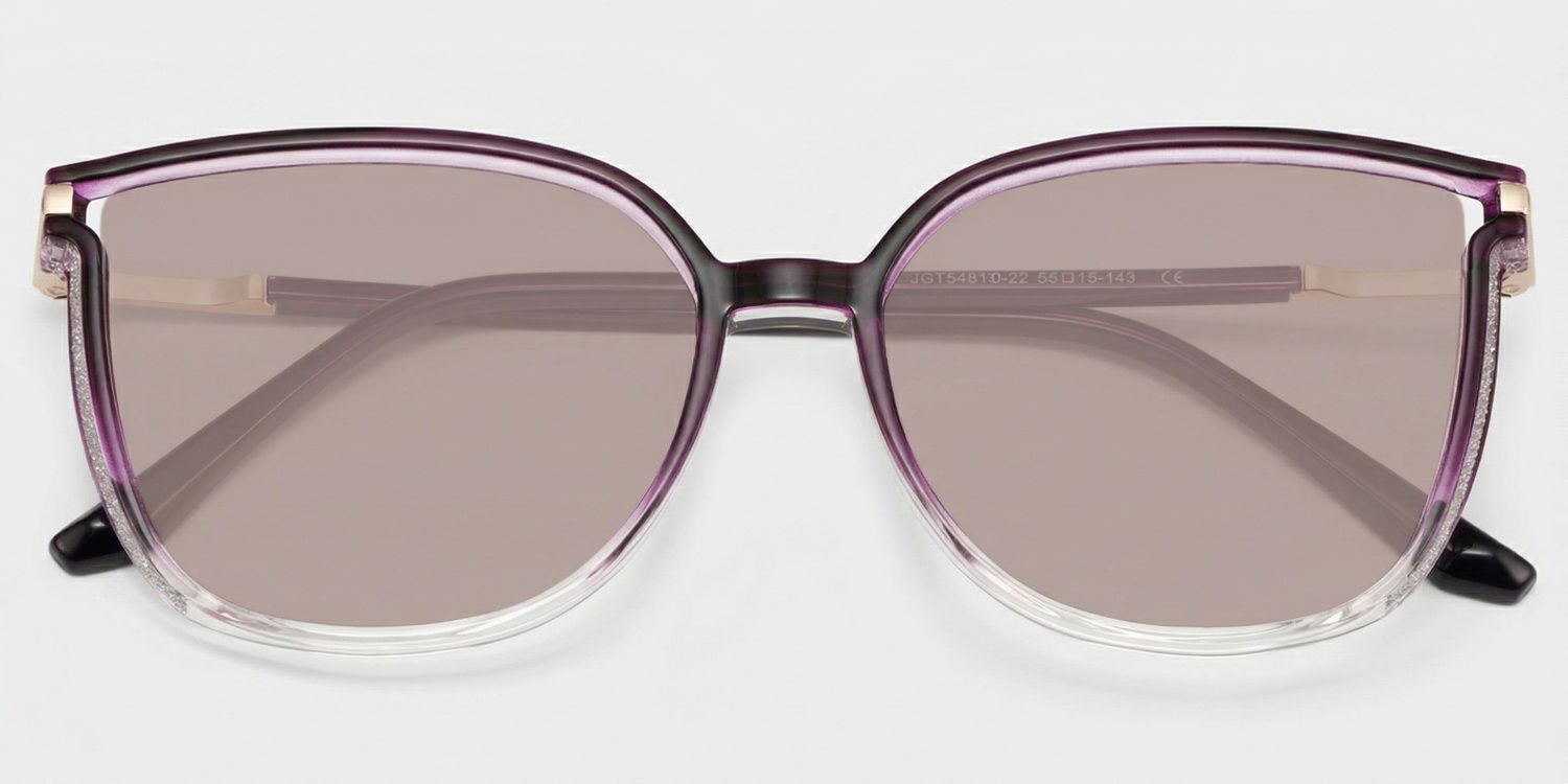 Rodz Square Purple Clear Sunglasses for Women & Men | ZEELOOL UK1