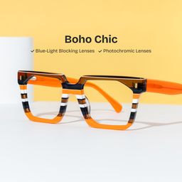 Laguer Orange Rectangle Glasses0