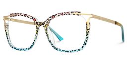 Sidibe Blue Leopard Square Glasses1