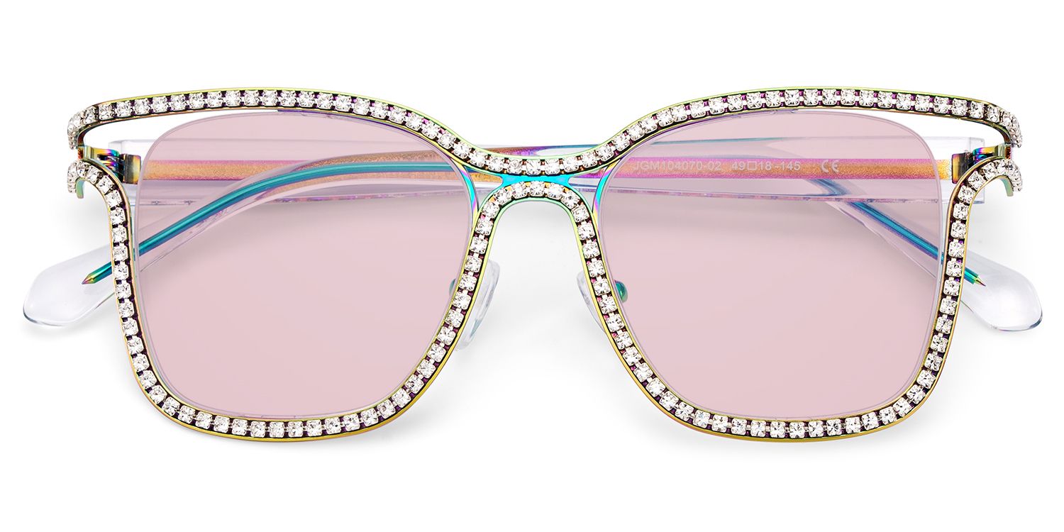 Shine Iridescent Square Polarized Sunglasses for Driving | ZEELOOL UK1