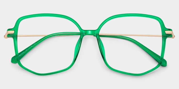 Payton Dark-Green Geometric Glasses