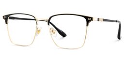Dawson Black Gold Rectangle Glasses3