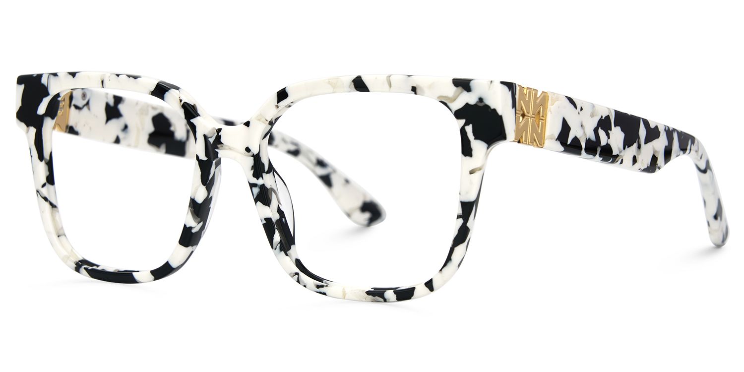 Kerri Wide Cow Print Glasses with Square Frames | ZEELOOL UK3