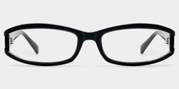Willow Black Rectangle Glasses0