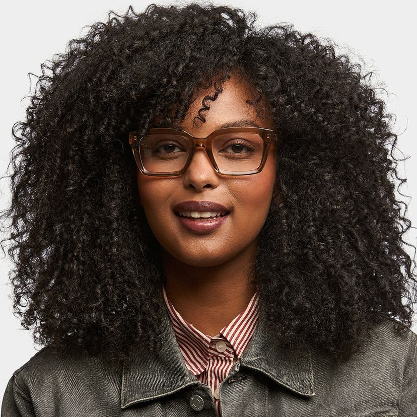 Grover Beige Rectangle Glasses