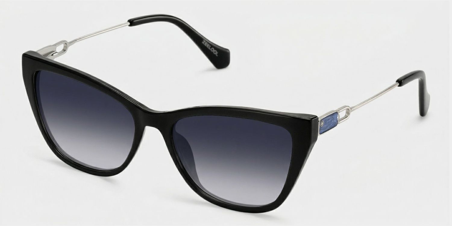 Celeste Cat Eye Black Sunglasses for Women & Men | ZEELOOL UK2