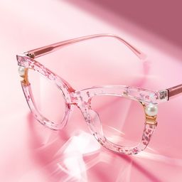 Pearl Pink Cat eye Glasses1