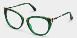 Dalton Dark-Green Cat eye Glasses2